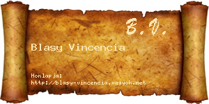 Blasy Vincencia névjegykártya